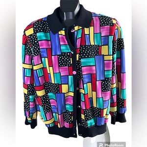 ANASTASIA| Vintage Satin Colorblock Top